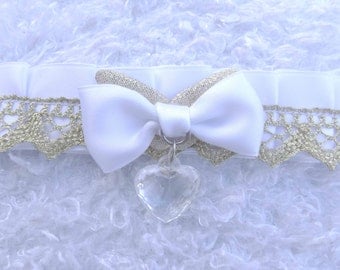 white gold Kitten Play Collar lolita
