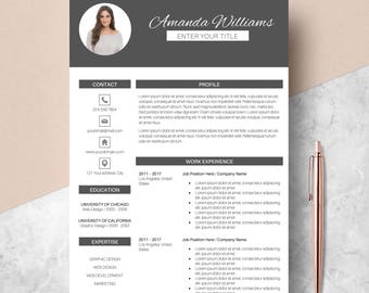 Professional Resume Template, CV Template for MS Word, Modern Design, Creative Resume, Teacher Resume, Instant Download, Buy 1 Get 1 Free