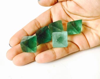5 Extra Large Green Fluorite Octahedron Crystal Raw Rough Stone