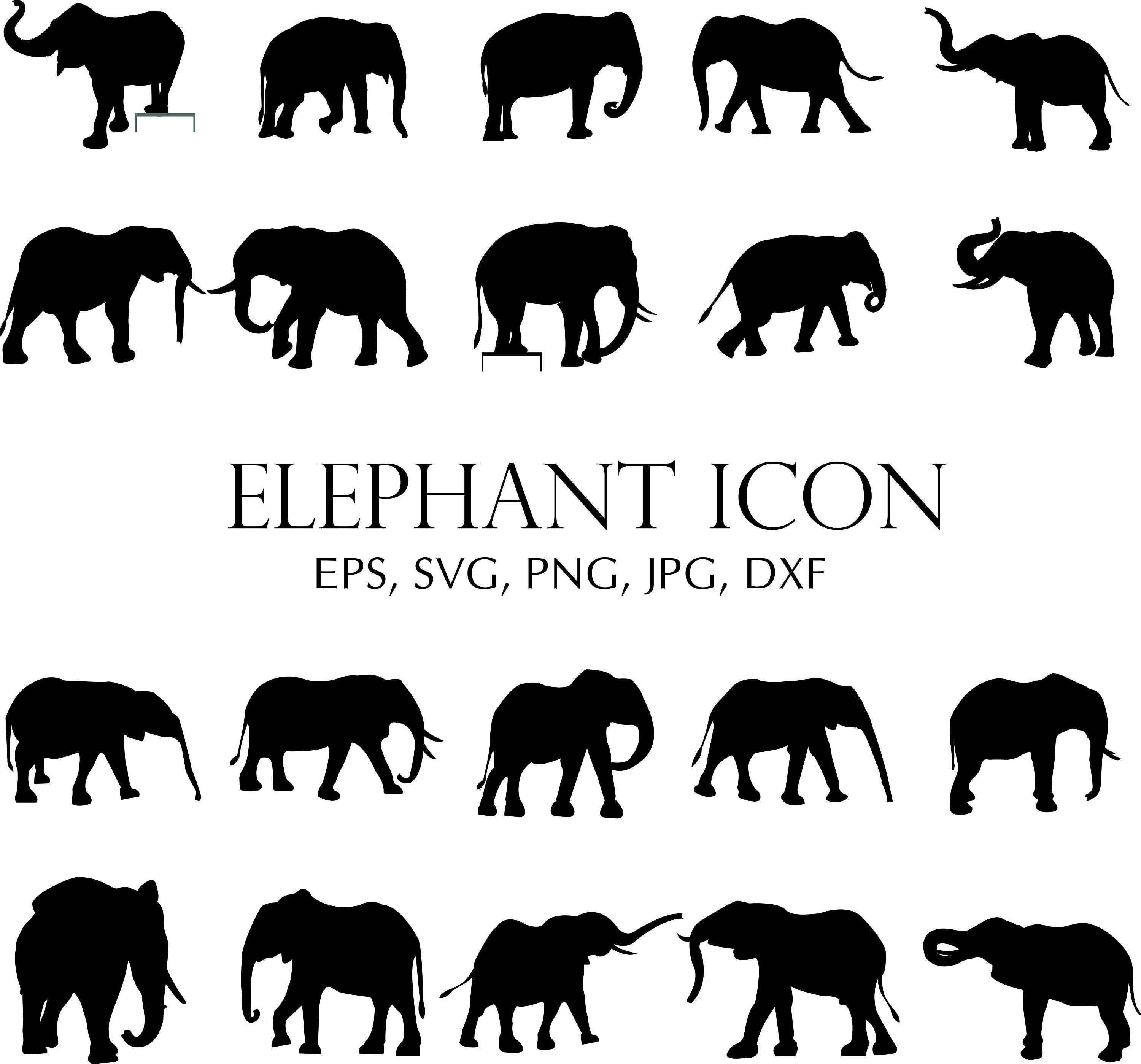 Download 20 Elephant SVG Elephant Silhouettes svg elephant clipart