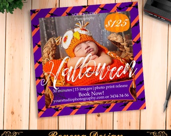 Halloween mini sessions template, Halloween marketing, Fall Mini Session Template, Halloween Photoshop PSD - Instant Download