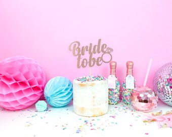 Bride to Be Cake topper for Hen Party, bridal shower, hen do, bachelorette party - hen party decoration - engagement decor - hen party