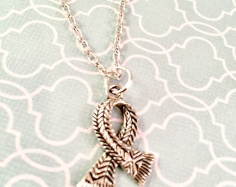 Black Scarf Necklace with CZ Charm Pendant