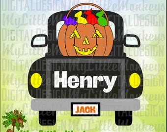 Truck SVG ~ Jack-O-Lantern SVG ~ Pick-up Truck svg ~ Kids svg ~ Halloween svg ~ Pumpkin ~ Commercial Use SVG ~ Clipart, Cut File eps dxf png