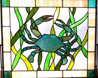 Stained glass crab | Etsy