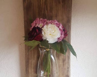 Reclaimed wood 3d flower wall art