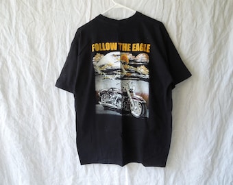 90s Follow the Eagle Biker Motorcycle T-Shirt