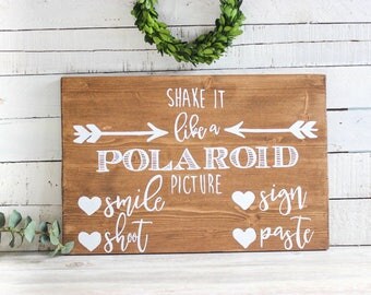 Polaroid Wedding Guest Book Sign, Polaroid Guestbook Sign, Wedding Polaroid Guest Book, Rustic Wedding Photo Booth Props, Wedding Sign