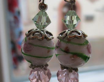 Earrings unique semi-precious stones or glass