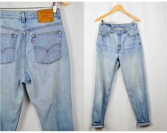 512 Levis Jeans, Vintage Clothing, 90s Clothing, Mom Jeans 30, High Waisted Jeans, 90s Jeans, Tall Long Jeans, Clothes, Light Wash Jeans
