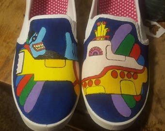 The Beatles Yellow Submarine hand painted shoes