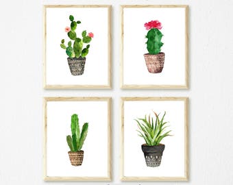 Cactus Wall Art cactus art print | etsy Cactus Wall Art cactus art print | etsy