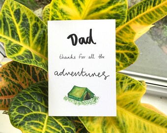 Dad Thanks for all the Adventures // Father's Day Card // Card for Dad // Outdoorsy Daddy // Camping Dad