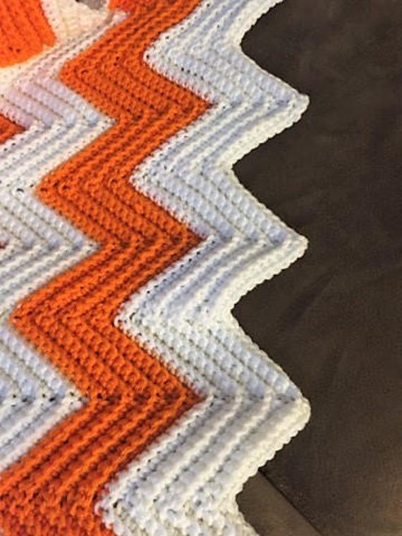 Crocheted Chevron Baby Blanket TN Vols Texas Longhorns