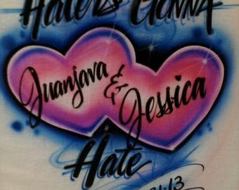 Personalized haters gonna hate Couples shirt, airbrush shirt, gift for her, parchen pullover, wedding gift, his and her shirts,