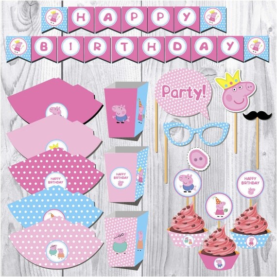 PEPPA PIG happy birthday printable set printable decoration