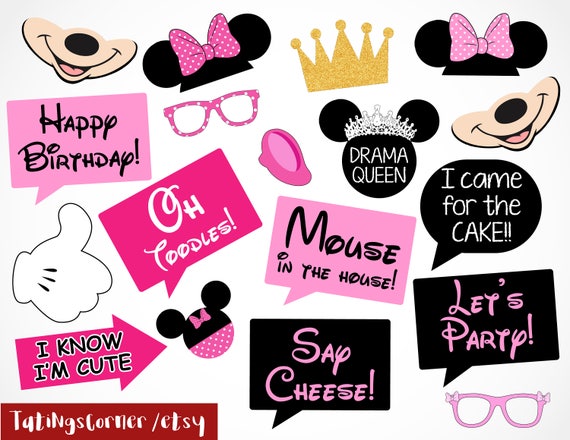 Minnie Minnie Mouse Disney Minnie Photo Booth Props