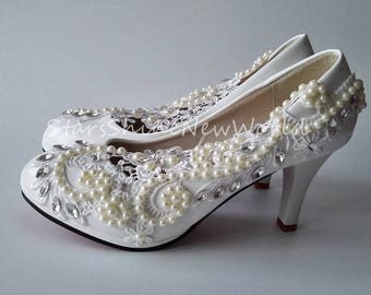 Lace wedding shoes | Etsy