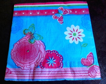 6 spring butterflies paper napkins paper napkins