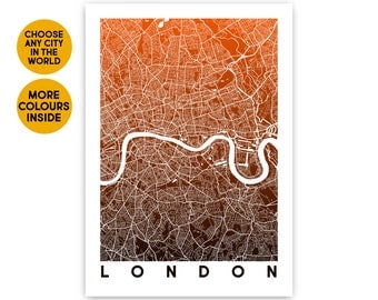 London map art print Custom map print Travel gift city map poster 1st Anniversary gift for men gift for Women gift for Husband gift for her