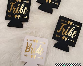 Bride KOOZIE®, Tribe KOOZIE® Bachelorette Party Favors, Wedding Favors, Personalized Can Coolers, Neoprene KOOZIE®