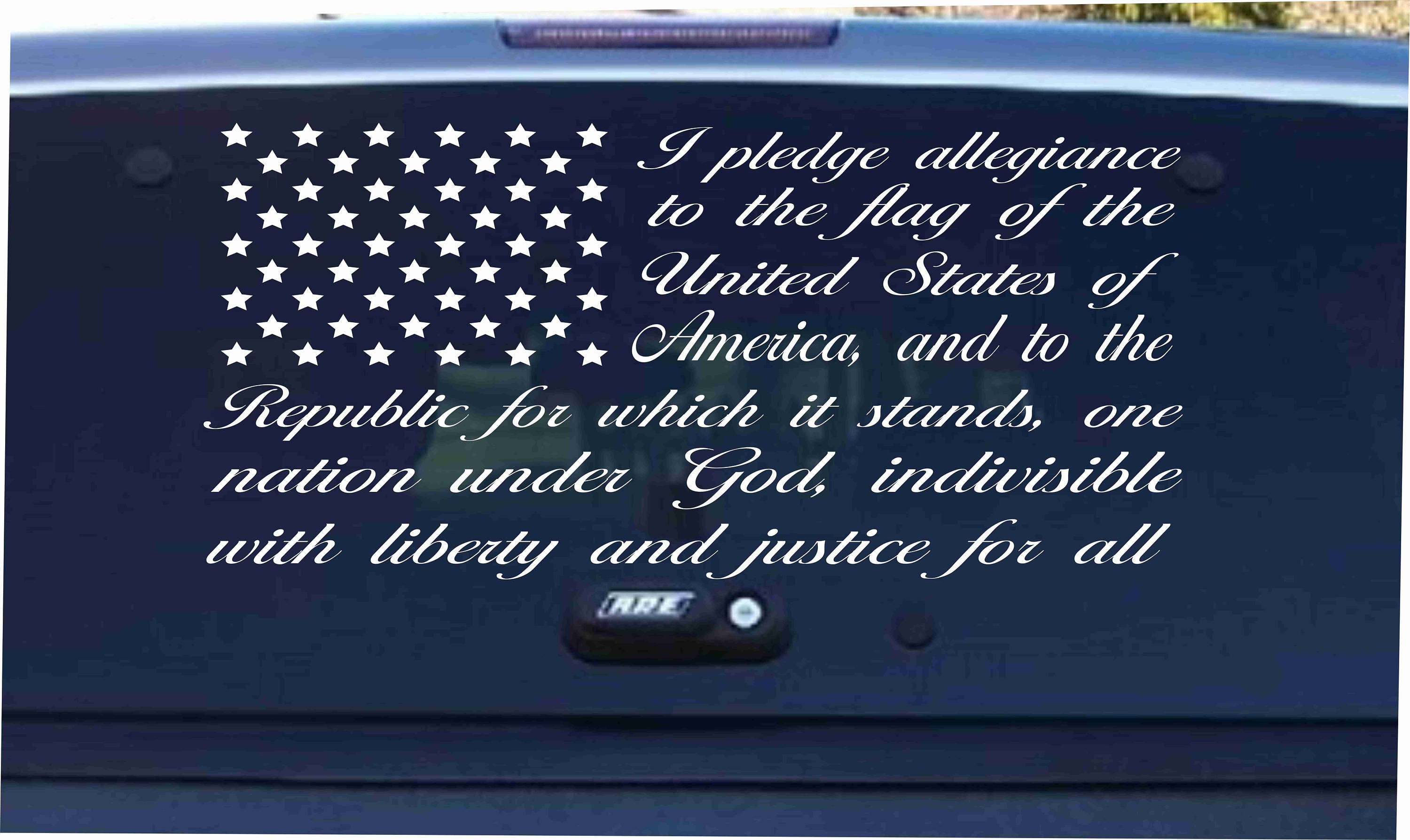 Pledge of Allegiance American Flag car decal