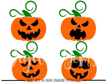 Pumpkins Fall / Autumn Halloween svg / dxf / eps / png files. Digital download. Compatible with Cricut and Silhouette machines.