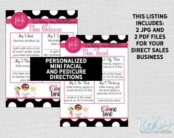 Perfectly Posh Mini Facial Mini Pedicure Digital Printable Files