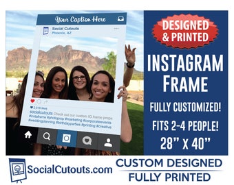 Instagram Frame Printed and Shipped to you. Fully Customized Cutout Photo Booth Prop Instagram Frames for Birthday Parties