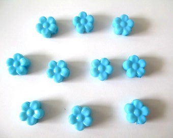 beads 10 mm blue 8.5x9x4 flower acrylic