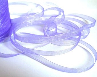 15 m 6mm purple organza Ribbon
