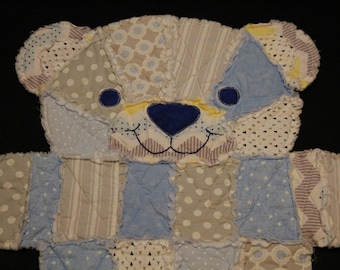 Baby Quilt, Baby Blanket, Baby Bear Blanket, Blue Baby Blanket, Baby Shower, Baby Boy, Baby Gift, Blue Baby Gift, Baby Nursery, Bear Quilt