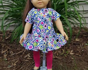 18" Doll Outfit, Shirt and Pink Leggins for 18" Dolls American Girl Doll Clothes