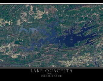 Lake Ouachita Arkansas Satellite Poster Map