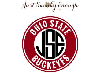 Ohio State Buckeyes Monogram - Yeti Decal - Car Decal - Laptop Decal - Tumbler Decal - School Spirit