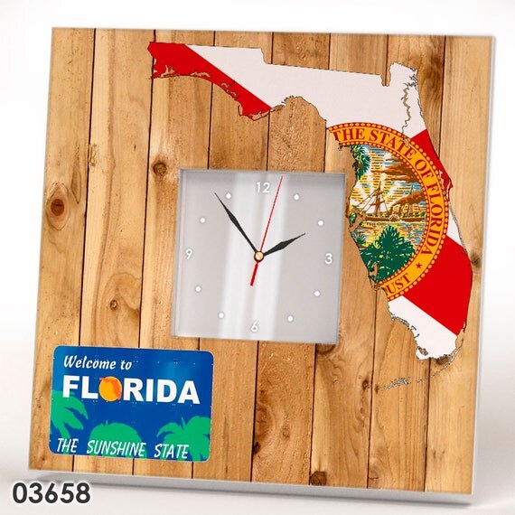 Florida state Unique wall clock Florida wall art Florida