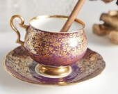 Tea Cup Set | Fancy Tea Cups | Rare Vintage | Taylor and Kent | Purple and Gold Tea Cup