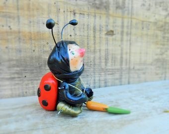 ladybug cute articulated doll polymer clay Ladybug figurine