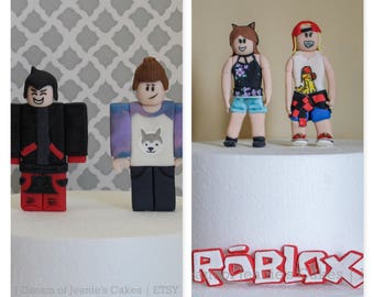 Custom ROBLOX Character & Logo, Fondant Cake Topper Set