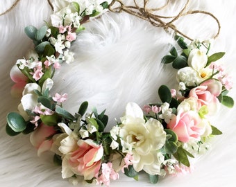Flower halo / flower crown/ boho / flower crown flowers all the way around / bride / bridesmaide / flower girl