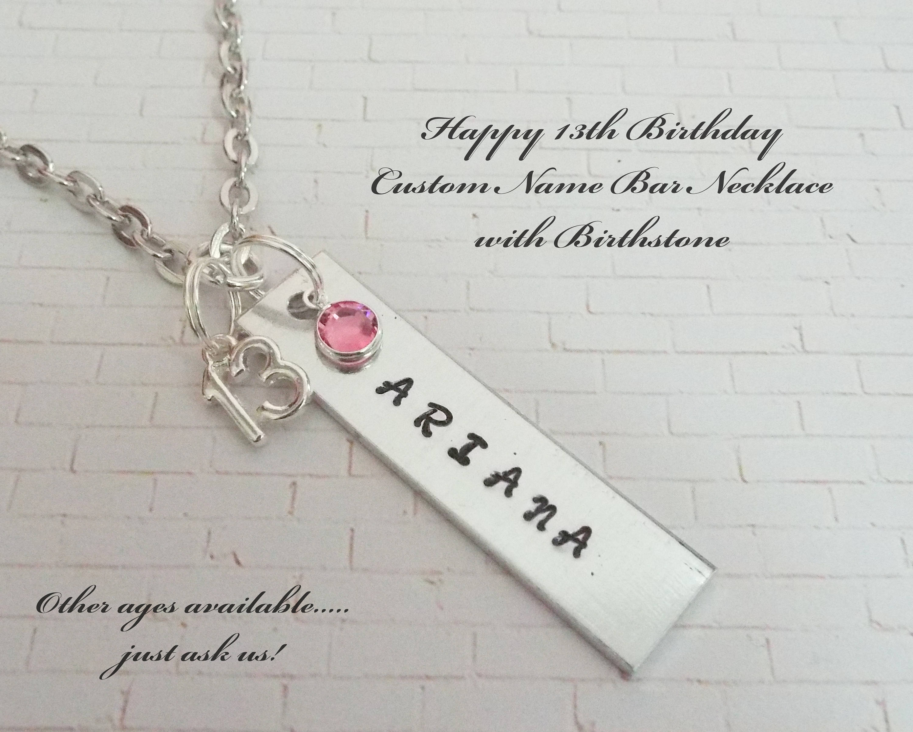 13th Birthday Necklace, Gift for Girl Turning 13 ...