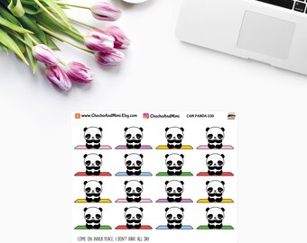 Amanda The Panda ~ YOGA / MEDITATION ~ Planner Stickers CAM PaNDA 035