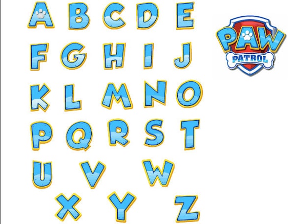 Download Paw Patrol Inspired Font Svg Print and Cut File Vinyl cut