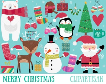 Christmas Clipart | Merry Christmas Clip Art | Santa Printable