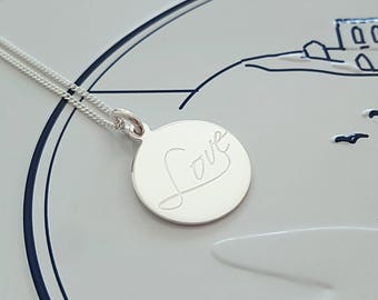 Love Heart Necklace, Sterling Silver, Silver Love Heart Necklace, Love Heart Charm, Heart, Gift For Her