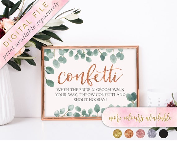Confetti sign Printable Confetti Table Sign Wedding