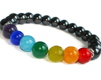 7 Chakra Bracelet Hamsa bracelet Reiki bracelet Yoga Energy bracelet Om Rainbow bracelet pride Protection bracelet Meditation Bracelet Mala