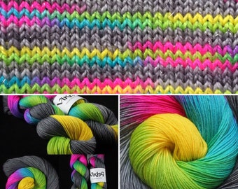 Dyed to Order - Hand Dyed Yarn - Hand Dyed Sock Yarn - in 'Broken Rainbow'