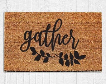 Gather Doormat | Welcome Mat | Door Mat | Outdoor Rug | Coir Mat | Fall Decor | Thanksgiving | Cute Doormat | 18x30" | Urban Owl