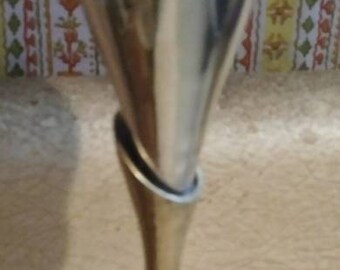 Sterling silver and brass long stem wine glass